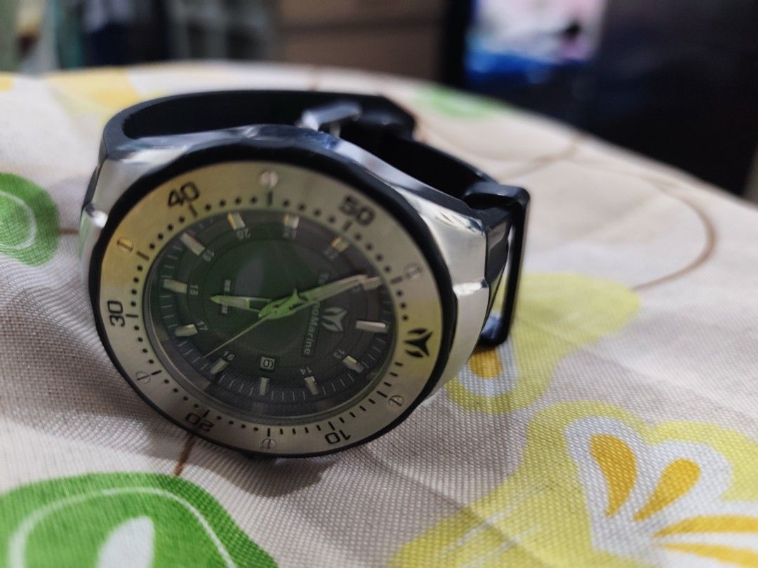 TechnoMarine Manta Watch (Category: Luxury Watches) located in Manila. Submitted by gelvy1316 (Listing ID 1462155187, Image 1). Description: - TechnoMarine Manta Watch - Black rubber strap - Silver and gold bezel - Date window at 3 o'clock - Water resistant - Ideal for diving and everyday wear - Selling as is.