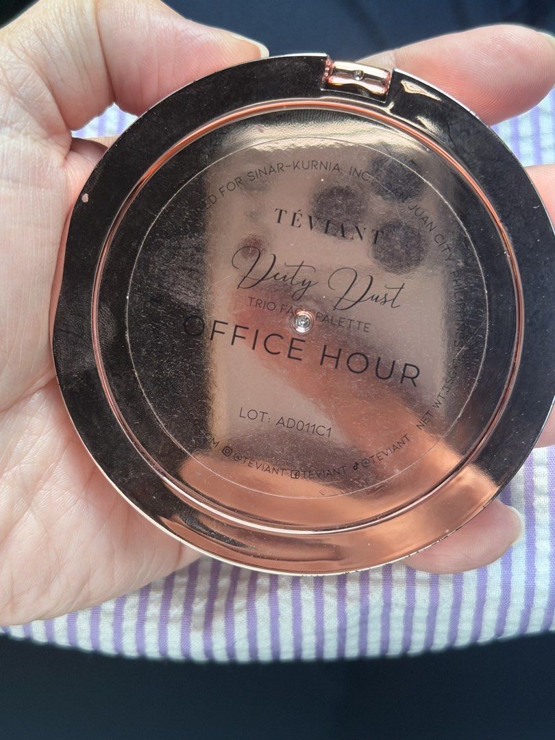 Teviant Trio Face Palette - Office Hour (Category: Makeup) located in Quezon City. Submitted by meemeec (Listing ID 1462113472, Image 2). Description: Swatched only. Color does not fit me. .