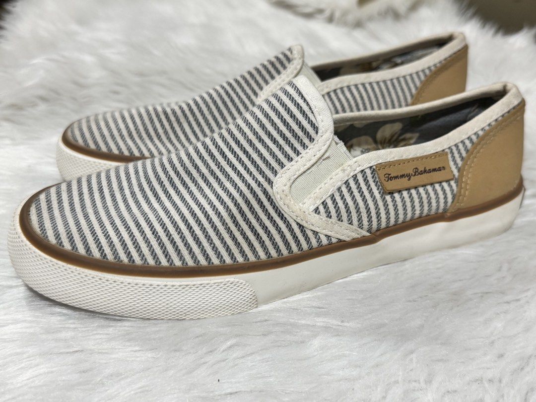 Tommy Bahama Textile Upper Shoes - US 6 (Category: Sneakers) located in Manila. Submitted by sariestore (Listing ID 1462071098, Image 3). Description: - RFS: Decluttering -Brand: Tommy Bahama - Style: Casual Shoes - Material: Textile upper, man-made outsole - Design: Features a vibrant floral pattern on the insole - Origin: Made in China - Size: US 6 (UK 4, MEX 23) -Brand new, just needs cleaning due to storage. There are a few smudges and some d