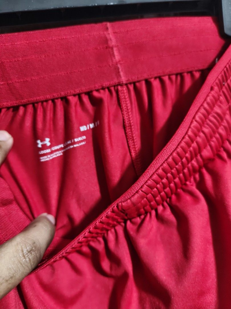 Under Armour Red Lacrosse Shorts (Category: Shorts) located in Quezon City. Submitted by makmakramirez (Listing ID 1462133547, Image 2). Description: size 28-38 length 12inches - Red Under Armour shorts - 'AS' Lacrosse logo - Elastic waistband - Loose coupe style - Size M/M - Ideal for sports or casual wear - Made in Malaysia loc santa Lucia novaliches.