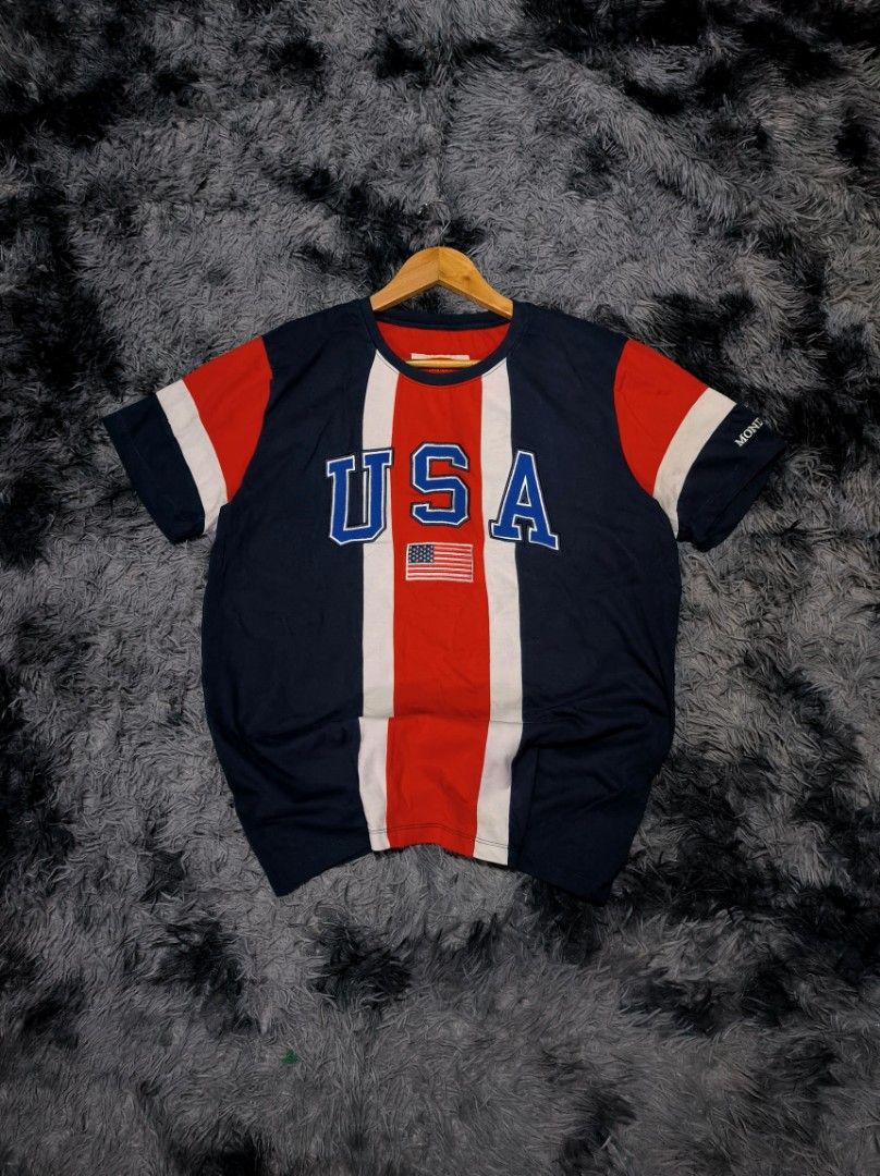 USA MONDETTA TEE SHIRT (Category: Tshirts & Polo Shirts ) located in Taguig. Submitted by steeze_plug (Listing ID 1462170169, Image 1). Description: EXCELLENT x PERFECT Condition! No any issues Complete tags (authentic piece) ✅ 10/10 color rate (no stains) ✨ Embroidered all logos Vintage piece Solid neto! 🙌 Dimes: Large 22 width 27 length 🚛 J&T/FLASH EXPRESS delivery ➤ (Payment must be processed first) 🛵 Can also do Lalamove delivery if malapi