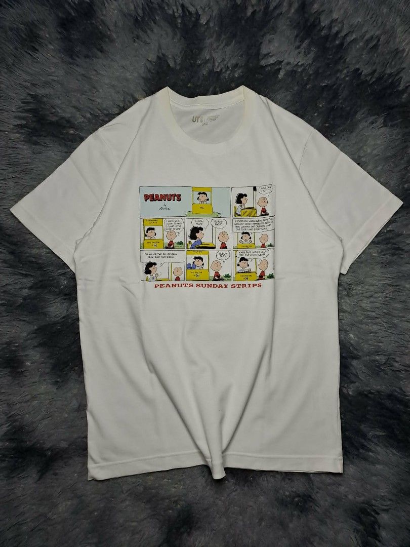 UT Uniqlo x Peanuts (Category: Tshirts & Polo Shirts ) located in Manila. Submitted by yaseen__73 (Listing ID 1462224078, Image 1). Description: UT Uniqlo x Peanuts Sunday Strips Cotton 💯 Wearing Size : Medium Dimensions : See Photo Color Rate : 9.9/10 Flawless In Excellent Condition Pre - OWNED MOP : G C A S H B A N K T R A N S F E R COURIER: J&T 🚛 Lalamove 🛵 Seller's Location : 📍Brgy. Pansol, Q.C.