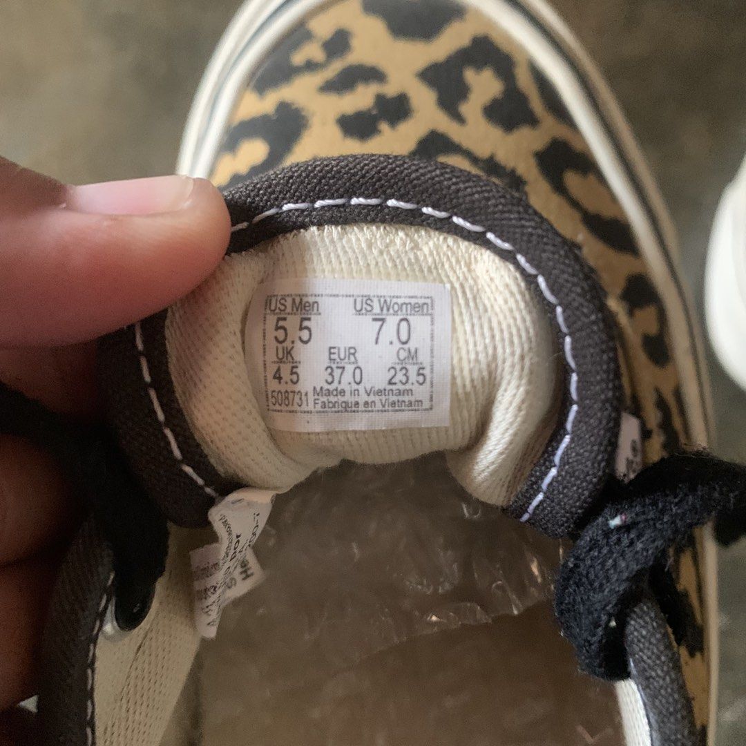 Vans Authentic Leopard Print Low Top Sneakers (Category: Sneakers) located in Valenzuela. Submitted by lovedeclutterph (Listing ID 1462039660, Image 3). Description: - Vans Authentic sneakers - Unique leopard print design - Black laces and white soles - Size: US Women's 7 - Ideal for everyday casual wear - Stand out with these cool kicks!.