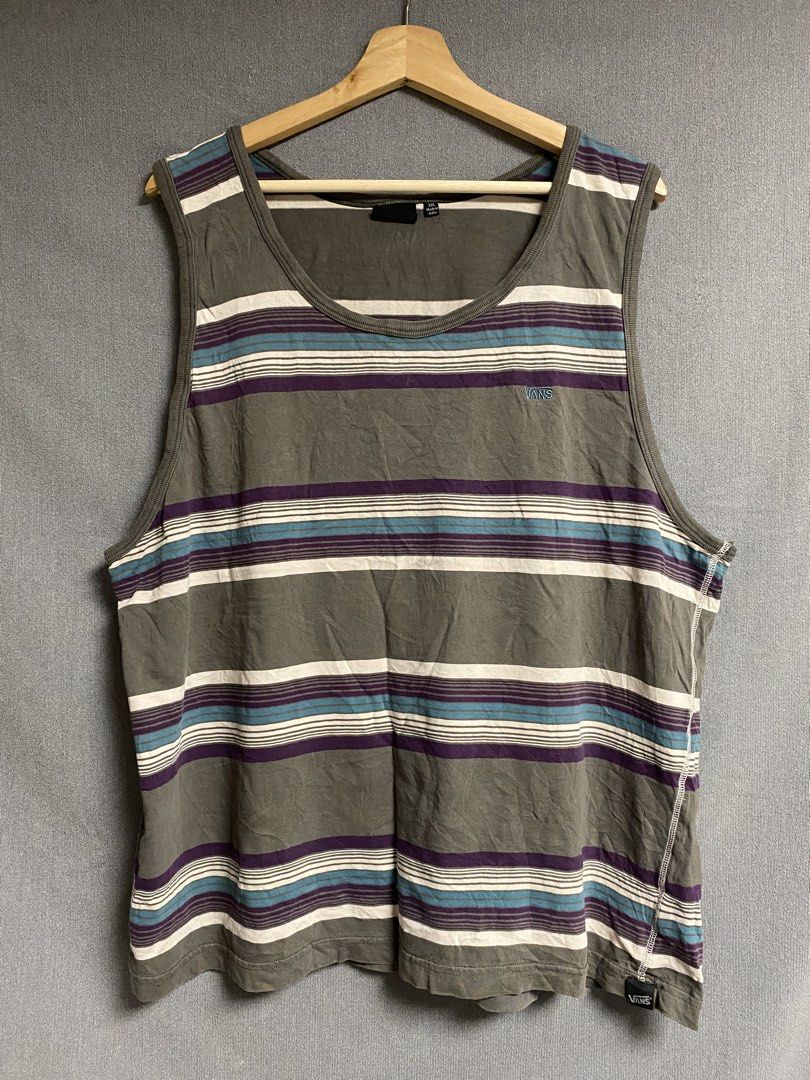 VANS TANK TOP (Category: Tshirts & Polo Shirts ) located in Cabuyao City. Submitted by ukaythriftshirt (Listing ID 1462132233, Image 1). Description: VANS TANK TOP EXCELLENT CONDTION XLARGE ON TAG BUT FIT IN LARGE DIMES 23-26.5 COLOR RATE 9/10 ISSUE PINHOLE SA SHOULDER PART CHECK PICTURE - 300.