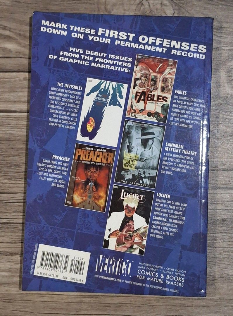 Vertigo DC Comics (2005) First Offenses TPB (Category: Comics & Manga) located in Paranaque City. Submitted by japs202 (Listing ID 1462117136, Image 2). Description: For sale only. Found this mixed up with my old comic collection. Has foxing on some pages. Payment: BPI, BDO, Gcash Add for pickup or J&T Location: Paranaque.
