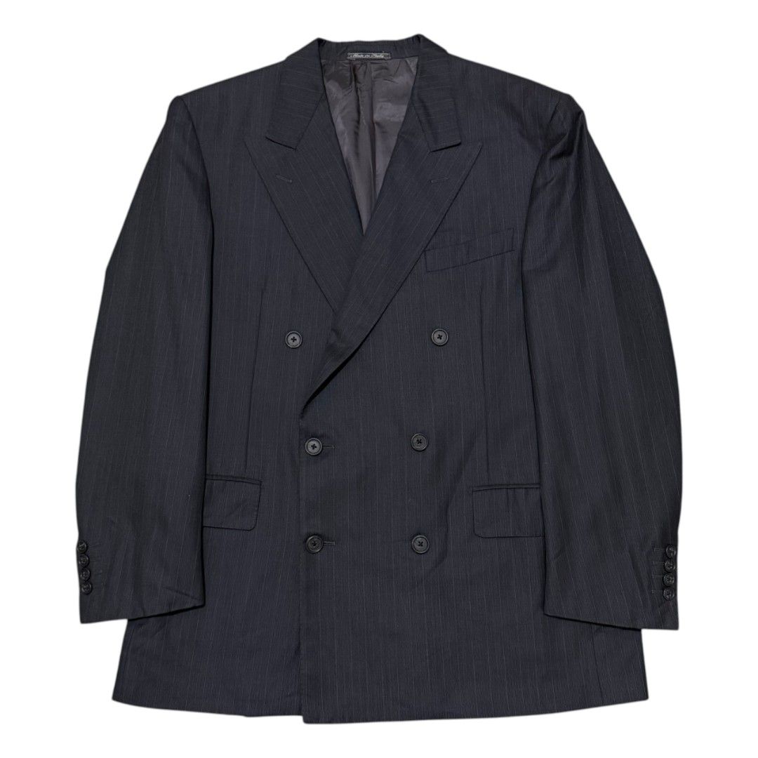 VINTAGE CORNELIANI PEAK LAPEL DOUBLE BREASTED WOOL SILK BLAZER COAT JACKET (Category: Coats, Jackets and Outerwear) located in Dinalupihan. Submitted by aizzeestuffs (Listing ID 1462201828, Image 1). Description: Length:31" Width:21.5" Shoulder:19" Sleeves:25" Color may vary due to lighting. Pm for more Details. Old Money Luxury Designer..