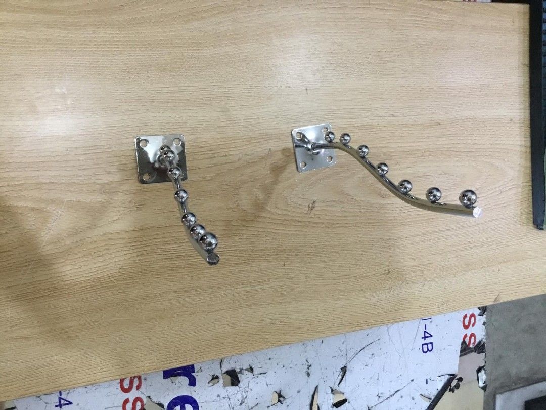 Wall mounted hooks (Category: Shelves, Cabinets & Racks) located in Manila. Submitted by mmarie092523 (Listing ID 1462165118, Image 3). Description: available: straight or wave 5 balls, 7 balls, 9 balls Materials: metal color: silver.