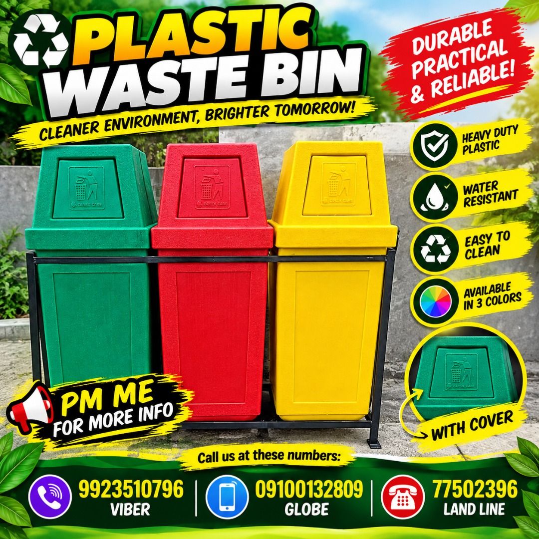 WASTE TRASH BIN (Category: Looking For) located in Caloocan City. Submitted by trzl_liza14 (Listing ID 1462095456, Image 1). Description: ✅ Guaranteed lowest price ✅ Quality products ✅ Big discount for bulk orders ✅ 100% LEGIT TRUSTED SUPPLIER! ✅ With Complete Legal Documents ✅ BIR Registered We Supply All Kinds Of PPE Supplies, Raincoat, Hard Hat, Cooler Box, Plastic Trash Bin, Road Barriers, Kayak Boats, Crystal Kayak, Traffic Cone, T-Bollards 