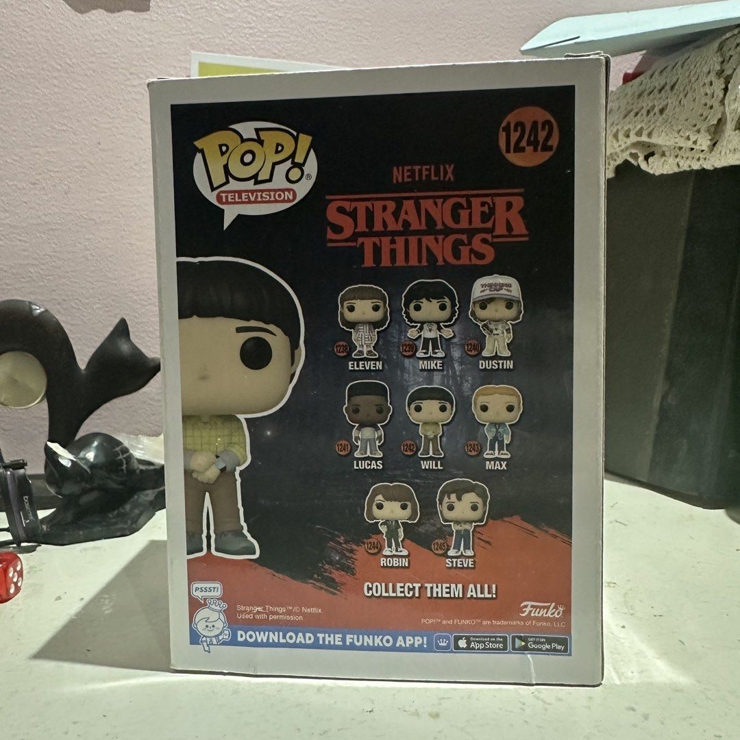 Will Byers Funko Pop Stranger Things (Category: Figurines & Statues) located in Makati City. Submitted by faithvg (Listing ID 1462220340, Image 2). Description: Only ever displayed. Good Condition Pm me for any inquiries .