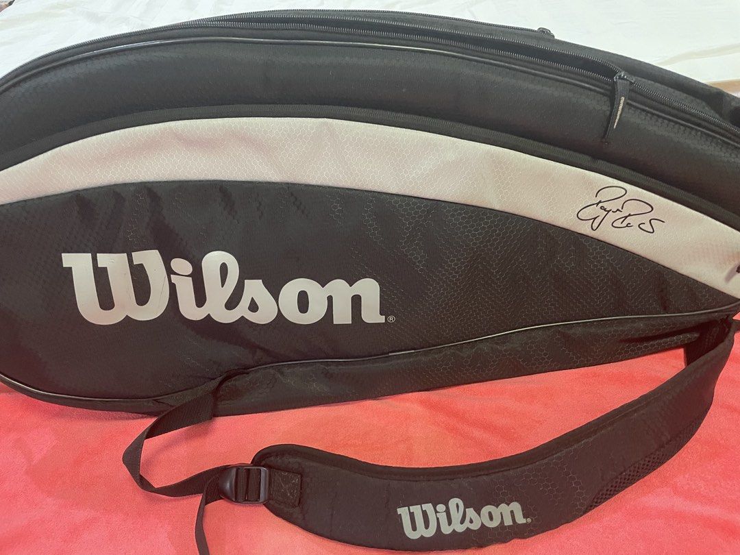 WILSON TENNIS BAG (Category: Other Sports Equipment and Supplies) located in Manila. Submitted by mpbmarnel1972 (Listing ID 1462115905, Image 1). Description: WILSON Tennis Bag / Backpack 2-3 Tennis Racquets ₱910 Clean With Compartments 📱 0919 099 4175.