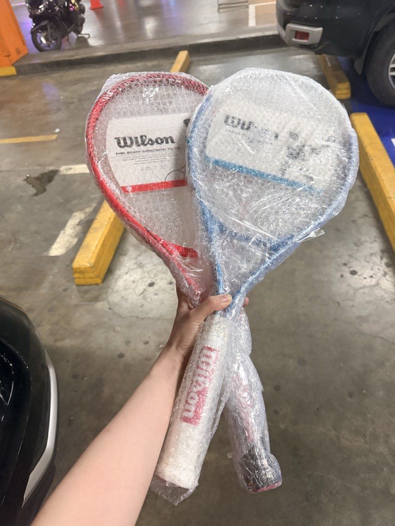Wilson Tennis Racket (Category: Racket and Ball Sports) located in Quezon City. Submitted by jehyoo (Listing ID 1462127847, Image 1). Description: Sold as a bundle only. Purchased directly from the US..