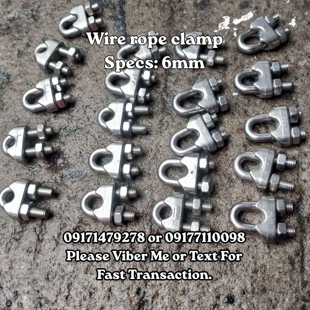 Wire rope clamp Specs: 6mm (Category: Home Improvement Tools & Accessories) located in Manila. Submitted by 09171479278_elsie. (Listing ID 1462096483, Image 1). Description: Wire rope clamp Specs: 6mm .