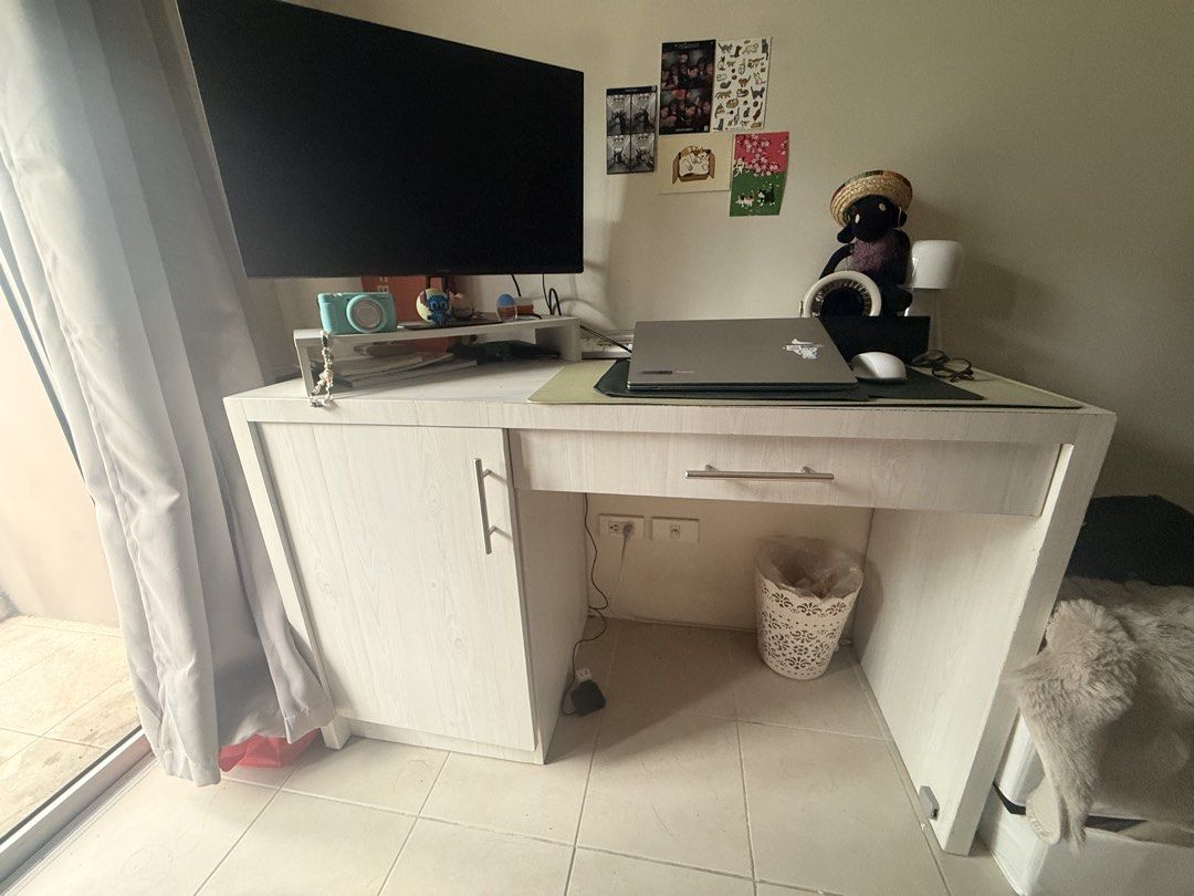 Heavy Duty Custom Made Wooden Work Desk (Category: Tables & Sets) located in Cavite. Submitted by jicabarles (Listing ID 1462038669, Image 2). Description: Marine Plywood - Laminated 120 x 60 x 80 (lxwxh) Bought for 6k, Used for 1 year - like new RFS: Upgrading size Can be delivered through lalamove .
