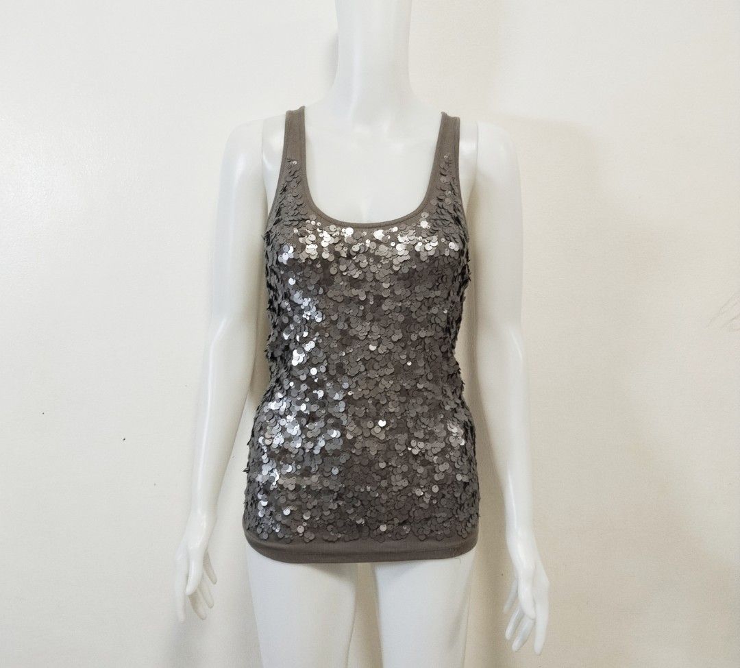 Y2k armani exchange sequin tank top (Category: Sleeveless) located in Pateros City. Submitted by blashjunks.y2k (Listing ID 1462241836, Image 1). Description: Y2K ARMANI EXCHANGE SEQUIN TANK TOP SIZE SMALL 650PHP MSG US.