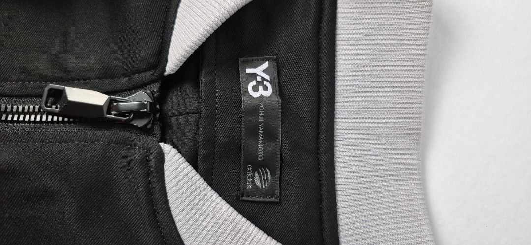 Y-3 Adidas Bomber Jacket Black Grey (Category: Coats, Jackets and Outerwear) located in Taguig. Submitted by regimennn (Listing ID 1462163150, Image 2). Description: - Y-3 Adidas Bomber Jacket Ribber Contrast Jacket Dimensions: 21 x 25.