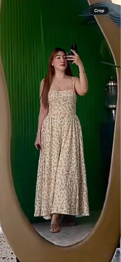 Yellow Floral Maxi Dress (Category: Dresses) located in Manila. Submitted by declutterwithC (Listing ID 1462046482, Image 2). Description: Can fit up to large Floral and dainty maxi dress.