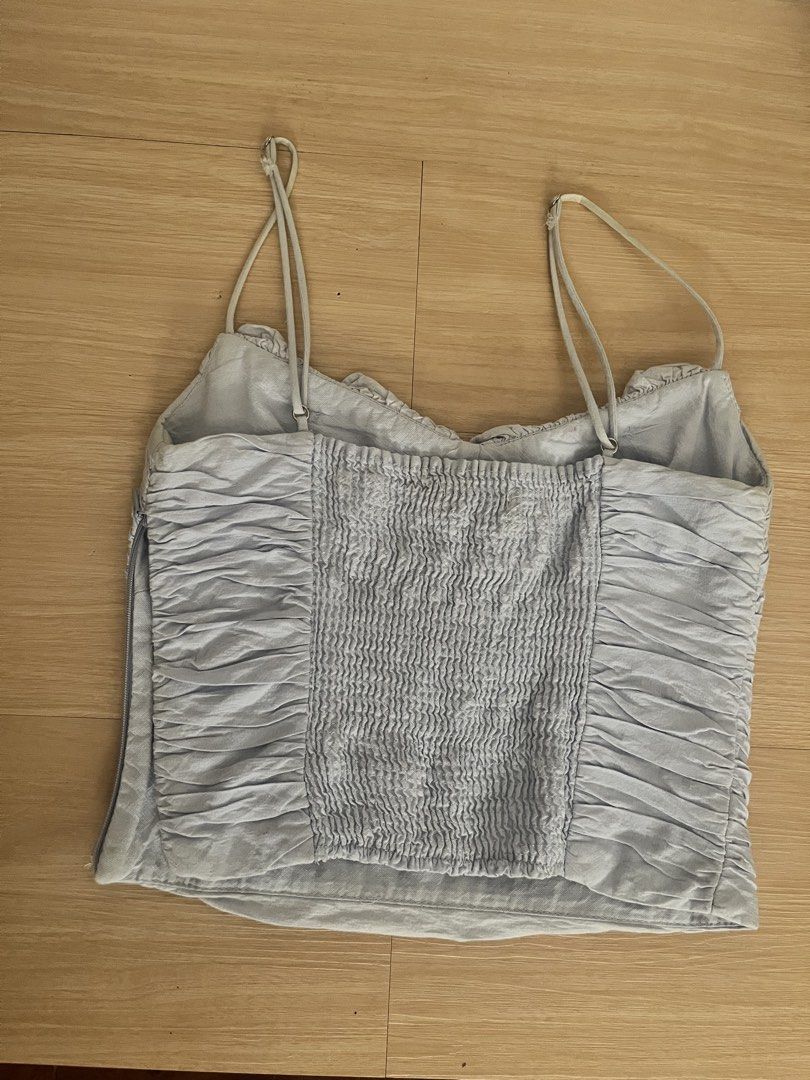 Zara Blue Ruched Strappy Top (Category: Sleeveless) located in Pasig City. Submitted by _spicywingss (Listing ID 1462038985, Image 2). Description: .