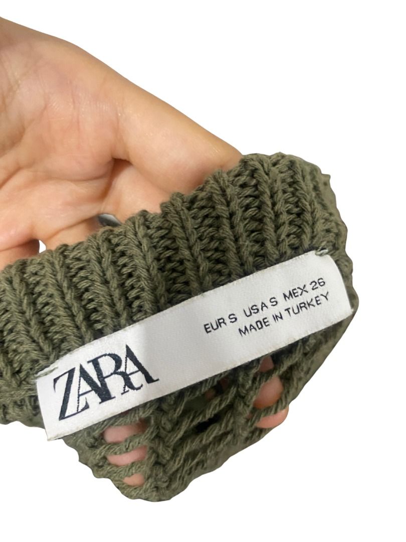 zara knitted green top (Category: Others Tops) located in Quezon City. Submitted by kastiel00 (Listing ID 1462206826, Image 2). Description: small to medium.
