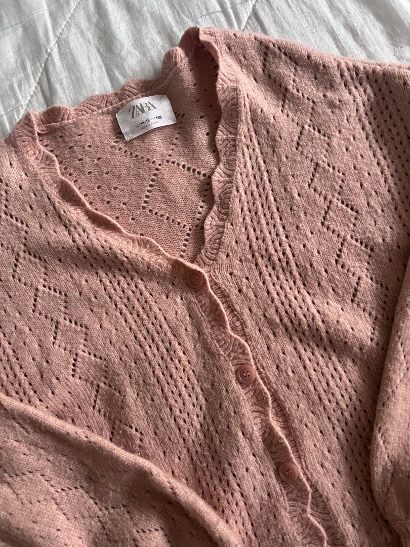 Zara Pink Cardigan with Designs (Category: Babies & Kids Fashion) located in Taguig. Submitted by gingerderp (Listing ID 1462130286, Image 3). Description: Comfiest cardigan ever! Will be that perfect pop of color your outfit needs 😉 .
