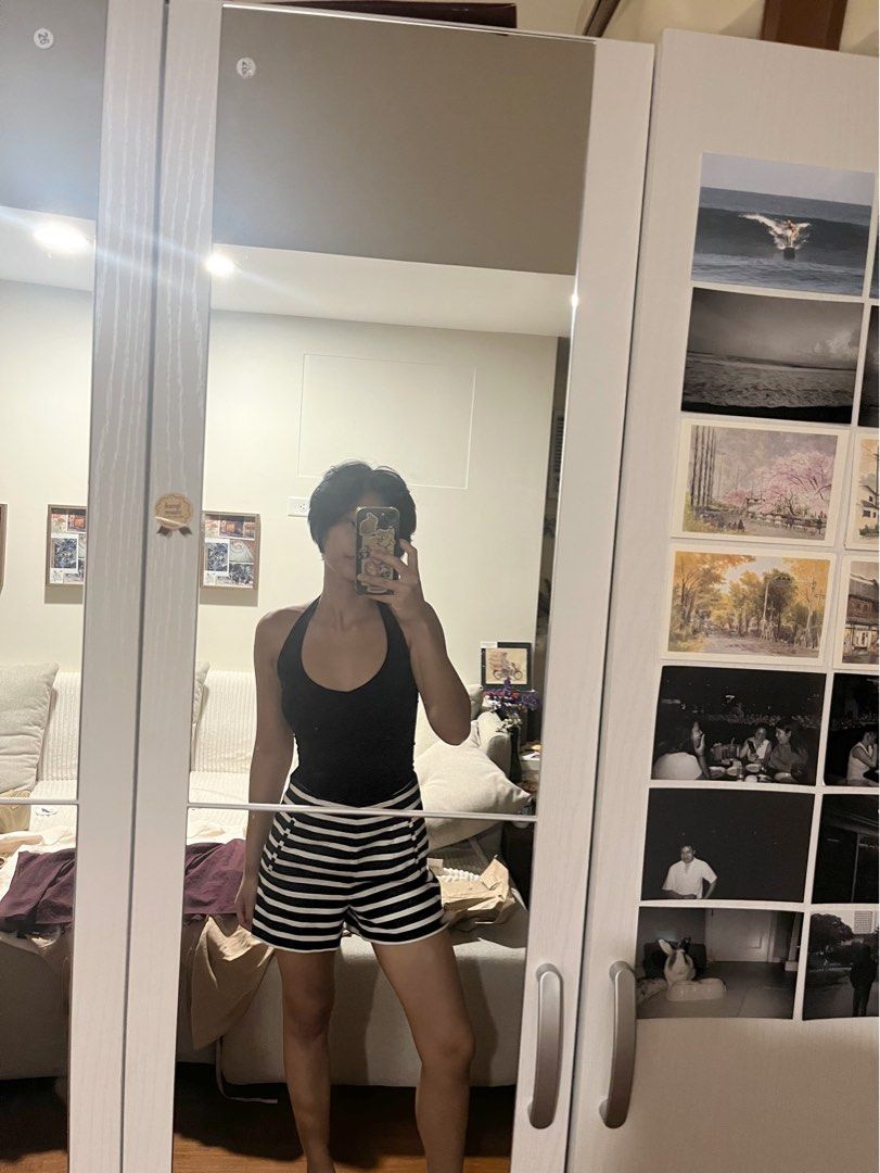 zara stripe shorts (Category: Shorts) located in Pasig City. Submitted by yes_available (Listing ID 1460417994, Image 1). Description: xs on tag but can fit up to s. waist is 26 in laid flat .