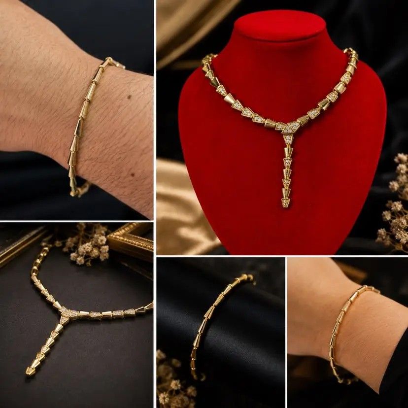 14K Vermeil Gold Serpentine Set (Category: Necklaces) located in Caloocan City. Submitted by cheskhaionlinestore2.0 (Listing ID 1462297554, Image 1). Description: New Collection 🥰 14k GOLD VERMEIL Sale Set na 🥰 ₱1200 only📌 What is Vermeil Gold? 14K Vermiel Gold Gold vermeil (pronounced ver-may) is a high-quality type of gold-plated jewelry defined by a sterling silver base metal, a thick gold layer (at least 2.5 microns), and a gold purity of 