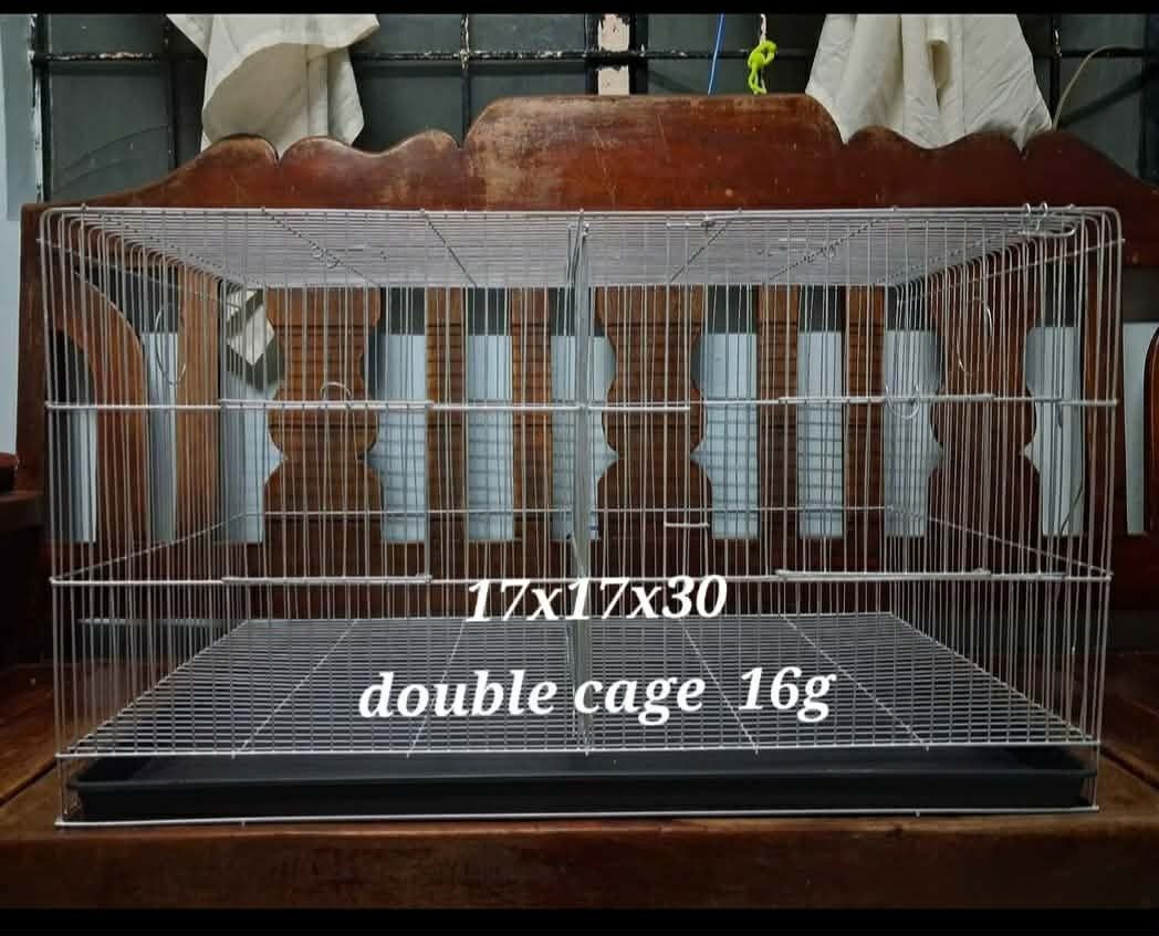 17x18x30 Double Cage 14g / 16g (Category: Homes & Other Pet Accessories) located in Manila. Submitted by coolearth-ed3d (Listing ID 1462317462, Image 2). Description: 🐦 BIRD CAGE COLLECTION 🐦 Matitibay • Breeder-Friendly • Sulit sa Presyo! ❤️ Mga ka-bird lovers & breeders! 🐦 Fresh stocks available! Perfect para sa GCC, Lovebirds, Cockatiel at iba pang small to medium-sized birds. Kung naghahanap kayo ng matibay, practical at pang-breeding setu
