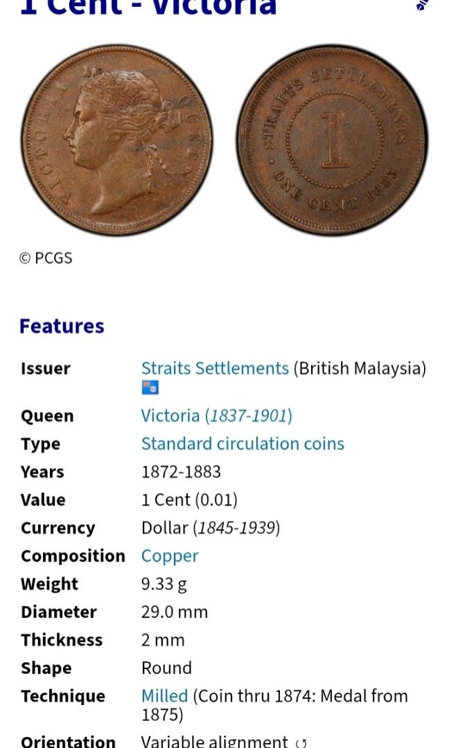 1891 Victoria 1c Straits settlements (Category: Currency) located in Manila. Submitted by bjie2700446238 (Listing ID 1462432856, Image 3). Description: .