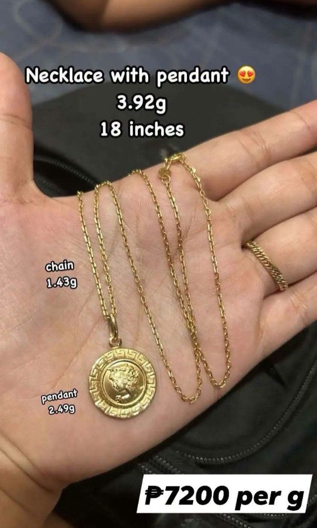 18K Saudi Gold Subasta Items (Category: Necklaces) located in Caloocan City. Submitted by cheskhaionlinestore2.0 (Listing ID 1462300148, Image 1). Description: SUBASTA ITEMS 🪙 18K Saudi Gold Pawnable 💯 7200 PER G PAUNAHAN NA LANG MGA MII GOOD AS NEW🥰 PAYMENT 1ST 🥰.