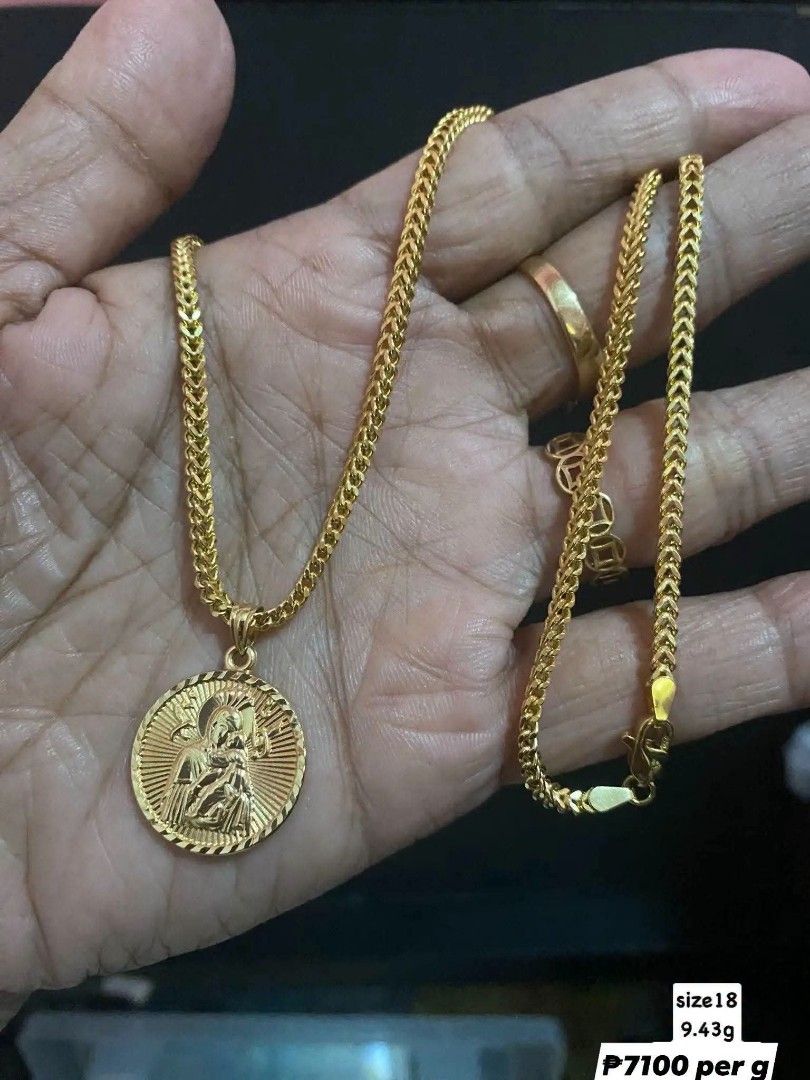 18K Saudi Gold Subasta Items (Category: Necklaces) located in Caloocan City. Submitted by cheskhaionlinestore2.0 (Listing ID 1462301256, Image 3). Description: SUBASTA ITEMS 🪙 18K Saudi Gold Pawnable 💯 ₱7100-₱7150 PER G PAUNAHAN NA LANG MGA MII GOOD AS NEW🥰 PAYMENT 1ST 🥰.