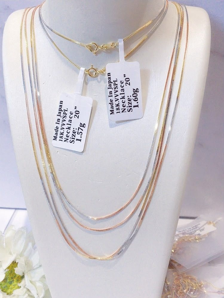 18k tricolor pawnable necklace (Category: Necklaces) located in Manila. Submitted by luxesparks (Listing ID 1462380233, Image 1). Description: .