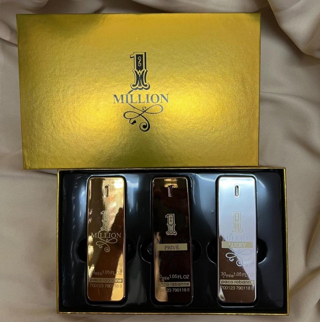 1 million perfume set by Paco Rabanne (Category: Fragrance & Deodorants) located in Quezon City. Submitted by neomieperfumeshop (Listing ID 1462289330, Image 2). Description: .