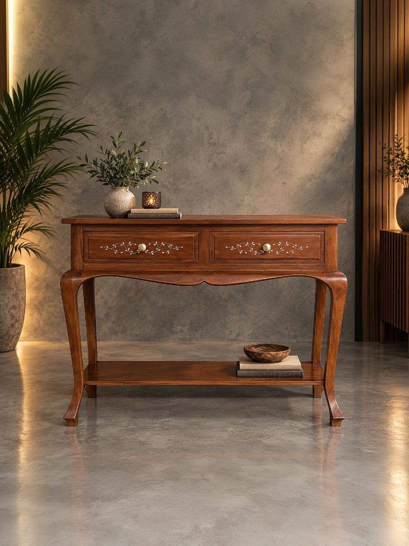 2-Drawers Console Table (Category: Other Home Furniture) located in Manila. Submitted by abachejohn85405 (Listing ID 1462375016, Image 3). Description: BEAUTIFUL CONSOLE TABLE * Newly Refurbished * Ready to use * Mixed Narra and Yakal Wood Dimension: H-33.8 L-37.3 W-13.5 All in inches 🚛 We deliver NATIONWIDE at buyer's expense. ✅ Transportify/Lalamove ✅ Pambato & Moreta Shipping Lines ✅ Victory Liner Cargo ✅ Daily Overland (Bicol) ✅ Athan Cargo 