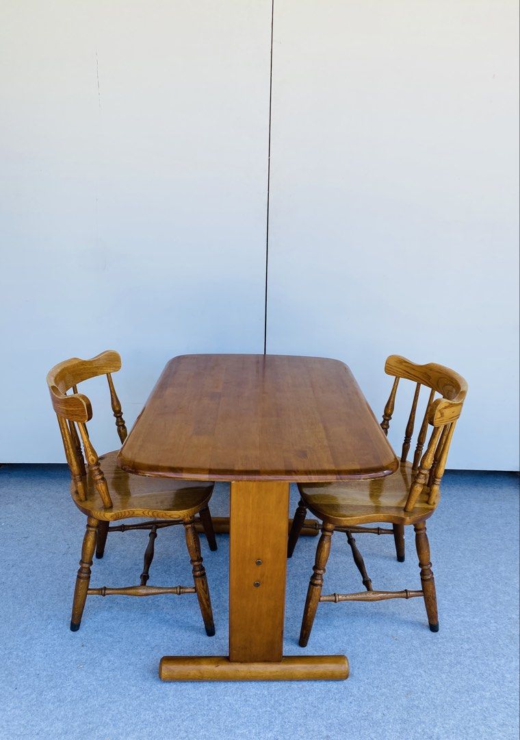 2-Seater Windsor Dining Set (Category: Tables & Sets) located in Manila. Submitted by elliefurnies31 (Listing ID 1462299352, Image 2). Description: "JAPAN SURPLUS" 2-SEATER WINDSOR DINING SET SIZE: 17L" x 17W" x 17Sh" x 30H" 37L" x 25W" x 27H" inches (AS-IS ITEM) IN GOOD CONDITION.