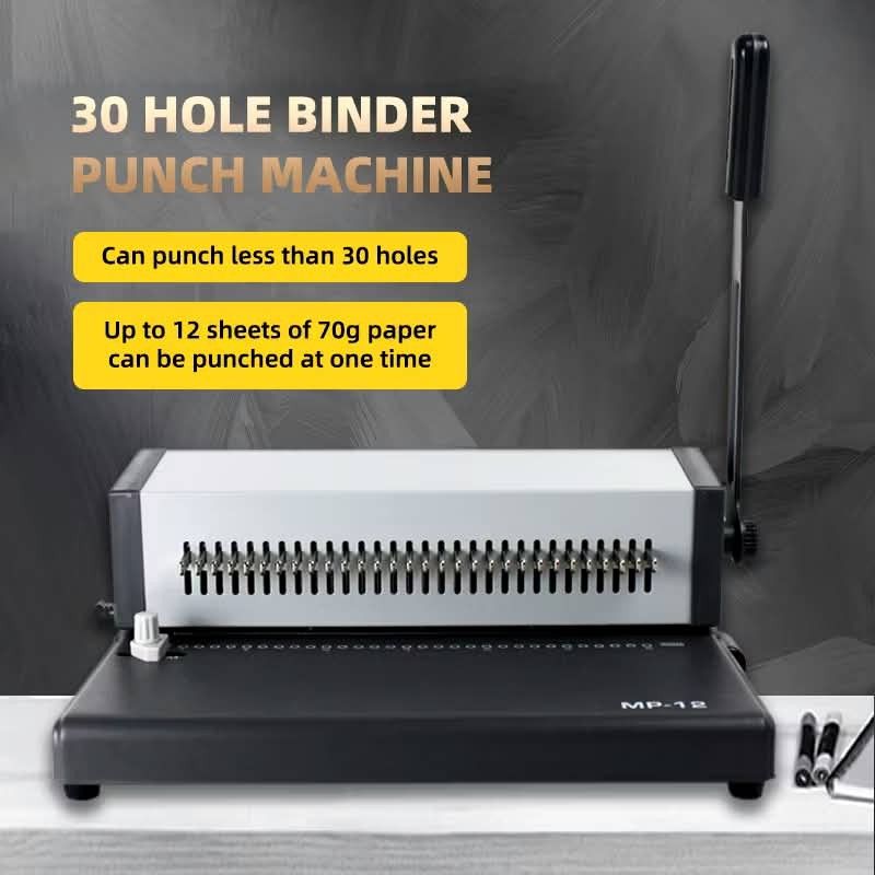 30 Hole Binder Punch Machine (Category: Stationery & School Supplies) located in Quezon City. Submitted by phyliciasantos5774 (Listing ID 1462431689, Image 1). Description: - Punches up to 12 sheets of 70gsm paper at once. - Versatile for A4, B5, and A5 paper sizes. - Some defects but still functional - Ideal for creating custom loose-leaf books and learning materials. - Features an easy-to-use lever action for effortless punching. Originally 3.5