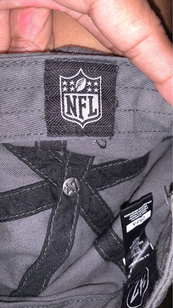 47 Brand NFL Baseball Cap (Category: Caps & Hats) located in Manila. Submitted by ford_changan (Listing ID 1462341208, Image 3). Description: - Grey 47 Brand baseball cap - Features official NFL logo - Adjustable strap with metal buckle for a custom fit - OSFA (One Size Fits All) - Made in Macau.