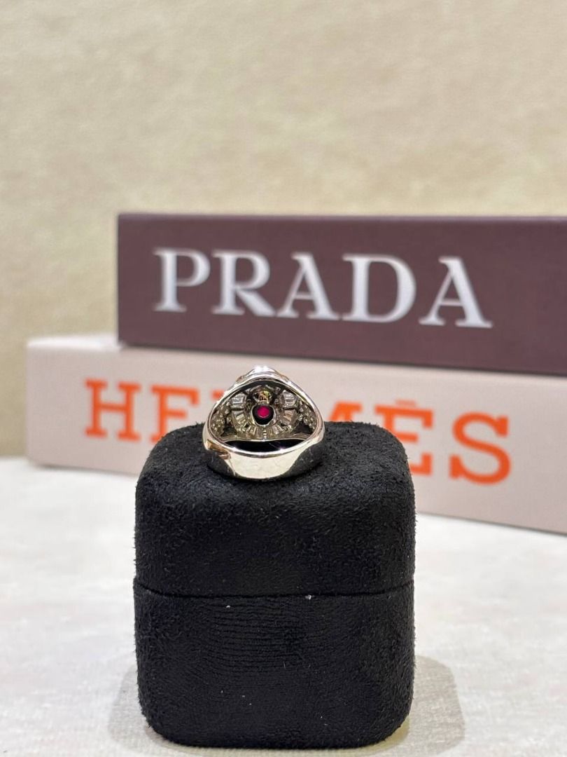 750 WHITE GOLD RING RUBY (EC00124WGR) (Category: Rings) located in Kuala Lumpur. Submitted by luxury888_lynn (Listing ID 1462369787, Image 3). Description: 750 WHITE GOLD RING RUBY (EC00124WGR) 🦋RM: 33,500.00 🦋STYLE: RING 🦋WEIGHT: 11.68GM 🦋SIZE: 17.5HK 🦋METAL TYPE:750 🦋DIAMOND: RUBY 1.50CT (1PCS) 🦋DIAMOND: 0.12CT(24PCS) 🦋GENDER: MAN 🦋CONDITION: 9/10 🦋 WHAT'S IN THE PACKAGE: ECLAIRA OFFICIAL RECEIPT, PAPER BAG X1, JEWELLERY BOX X1 📍 Vis