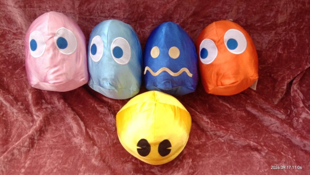 7pcs PACMAN Stufftoys blue cut tag (Category: Character Goods) located in Cabuyao City. Submitted by reyesjim60 (Listing ID 1462284710, Image 2). Description: 7pcs PACMAN Stufftoys blue cut tag.