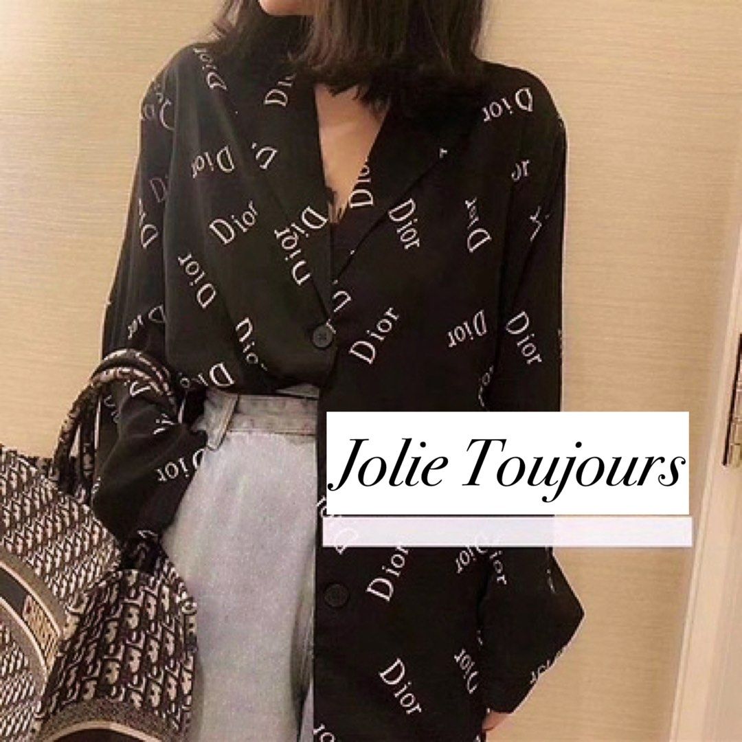 💎 Black & White Chiffon with “Dior” Monogram Print Button-down Collared Long-Sleeve Top (Category: Longsleeves) located in Angeles City. Submitted by jolietoujoursfashionshop (Listing ID 1462262771, Image 1). Description: 📍 HQ 📍 from Japan 📍 VGUC #y2k #y2kfashion #vintage #vintagefashion #japanfashion #prelovedfromjapan #anap #follifollie #snidel #lowrysfarm #lizlisa #tralala #mystic #gap #betseyjohnson #juicycouture #MNG #mango #f21 #forever