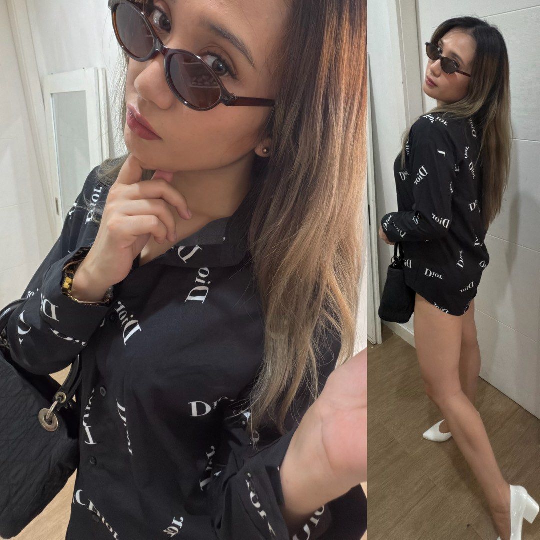 💎 Black & White Chiffon with “Dior” Monogram Print Button-down Collared Long-Sleeve Top (Category: Longsleeves) located in Angeles City. Submitted by jolietoujoursfashionshop (Listing ID 1462263677, Image 3). Description: 📍 HQ 📍 from Japan 📍 VGUC #y2k #y2kfashion #vintage #vintagefashion #japanfashion #prelovedfromjapan #anap #follifollie #snidel #lowrysfarm #lizlisa #tralala #mystic #gap #betseyjohnson #juicycouture #MNG #mango #f21 #forever