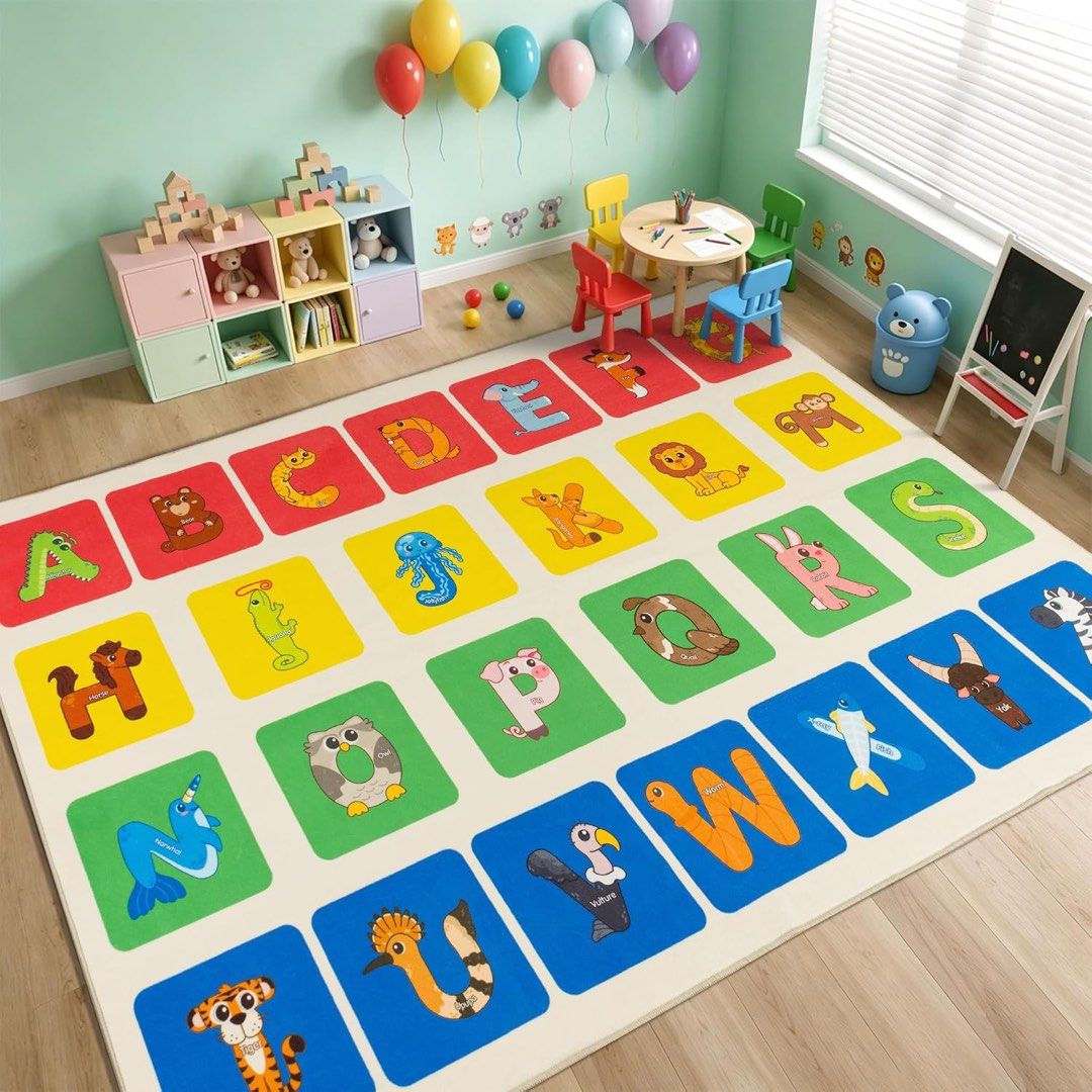 ABC Classroom Rug 7x12ft (Category: Carpets, Mats & Flooring) located in Quezon City. Submitted by SomeThingsMustGo.ph (Listing ID 1462393767, Image 3). Description: Brand New 7x12ft (368x210cm) 26-Seat ABC Classroom Rug for Preschool Elementary Daycare Classrooms A-Z Letters, Faux Wool Surface, Flame Resistant, Non-Slip Rubber Backing, Circle Time, Reading, Classroom Activities ₱7,500 📍Novaliches, Qc.