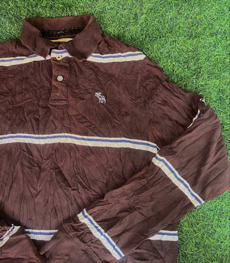 ABERCROMBIE & FITCH POLO LONGSLEEVE (Category: Formal Shirts) located in Carcar. Submitted by thrift_kidd (Listing ID 1462361415, Image 2). Description: Large Dimes: 21x26b28 Excellent Need wash only DM ME TO PURCHASE 📩.