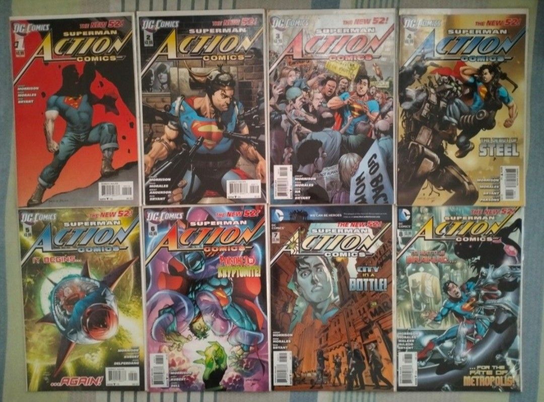FREE SHIPPING! ACTION COMICS 13-issue Set by GRANT MORRISON and RAGS MORALES (Category: Comics & Manga) located in Malolos. Submitted by jnrreadershavenbooks (Listing ID 1462416086, Image 1). Description: ✅Action Comics The New 52 Set (Issues 1-12, Annual 1) ✅Condition: NM/VF ✅Writer: Grant Morrison ✅Artist: Rags Morales ✅Collected Issues: 1.) Action Comics #1-8 (Vol.1 Superman and The Men of Steel) 2.) Action Comics #9-12, Annual #1 (Vol.2 Bulle