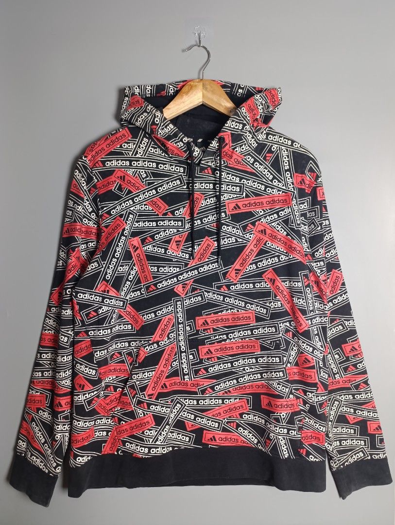 Adidas All Over Print Hoodie (Category: Hoodies) located in Magalang. Submitted by acethriftonlineshop (Listing ID 1462432108, Image 1). Description: Adidas All Over Print (AOP) Pull Over Hoodie Dimension: 21 x 27 Size: L Price: 499.
