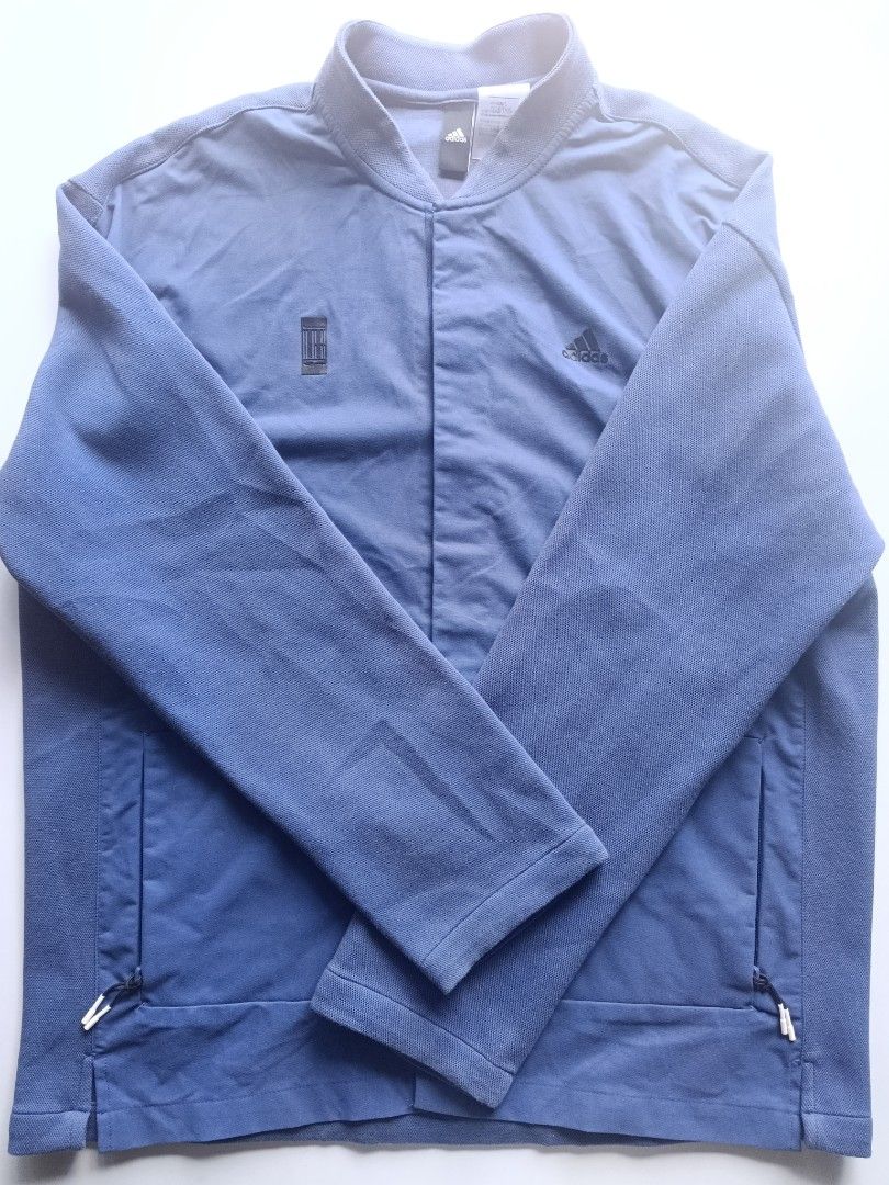 Adidas Blue Track Jacket Snap Button (Category: Coats, Jackets and Outerwear) located in Baguio. Submitted by wear_mo_clothing_shop (Listing ID 1462291135, Image 1). Description: - Blue Adidas jacket - Snap button front closure - Two side pockets with drawstring detail - Size: A/L (180/100A) - Ideal for casual wear or sports -18in chest, 22in lenghth .