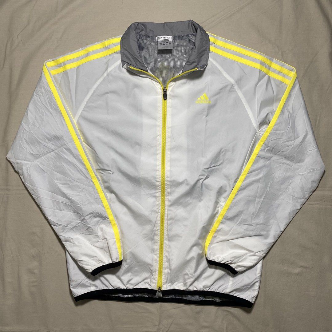 Adidas ClimaCool White & Yellow Track Jacket (Category: Coats, Jackets and Outerwear) located in Imus. Submitted by justine.0910 (Listing ID 1458555133, Image 1). Description: For sale Adidas windb track jacket Size S (19.5x24) Excellent Condition 350 + ship Loc - Imus Cavite Ship thru Jnt/Lalamove .