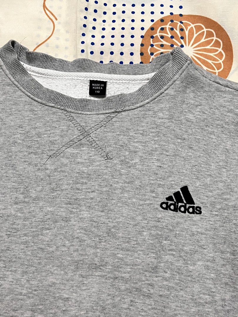 Adidas Grey Crewneck Sweatshirt (Category: Coats, Jackets and Outerwear) located in Valenzuela. Submitted by sk8saucer (Listing ID 1462398156, Image 2). Description: Tag size - 110 (fits like a medium/large) .