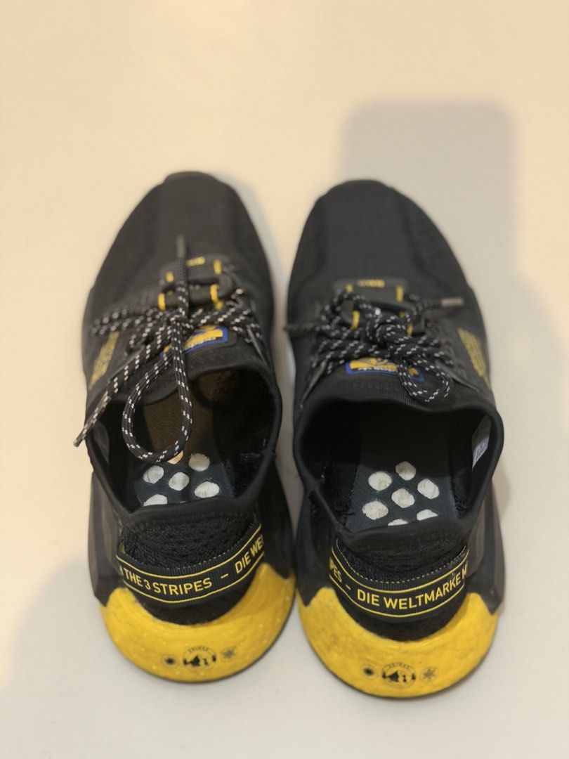 Adidas NMD R1 V2 Black Gradient Yellow (Category: Sneakers) located in Pasig City. Submitted by jgbeautique (Listing ID 1462424537, Image 3). Description: Original price was 1100HKD (7626Php) Bought in HK Still in very good condition Only flaw is that I lost the insole as seen in photo #3 You can use any of your insoles as replacement US 7 for women US 5 for men RFS: Decluttering.
