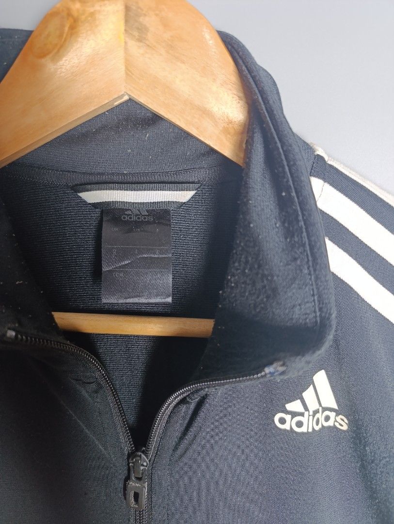 Adidas Track Jacket Black White Stripes (Category: Coats, Jackets and Outerwear) located in Magalang. Submitted by acethriftonlineshop (Listing ID 1462431612, Image 2). Description: Adidas Full-Zip Track Jacket Dimension: 23 x 29 Size: L-XXL Price: 649.
