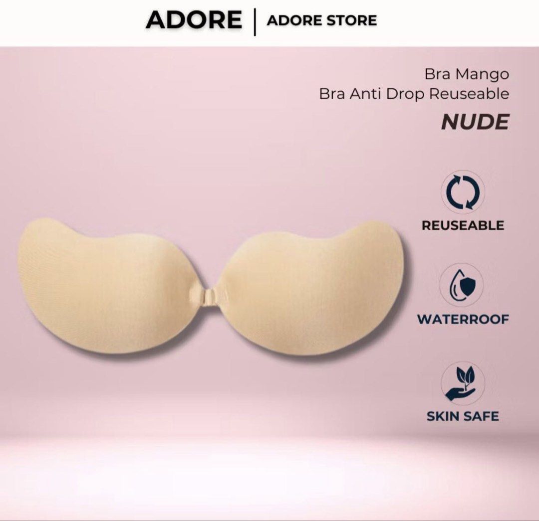 ADORE Bra Mango Nude Cup A (Category: Undergarments & Loungewear) located in Quezon City. Submitted by rhaez (Listing ID 1462410717, Image 1). Description: - ADORE Bra Mango in Nude - Reusable & Waterproof - Skin-Safe Material - Achieve a Seamless Look - Ideal for Any Outfit - Easy to Stick On & Remove - Get a Smooth Silhouette.