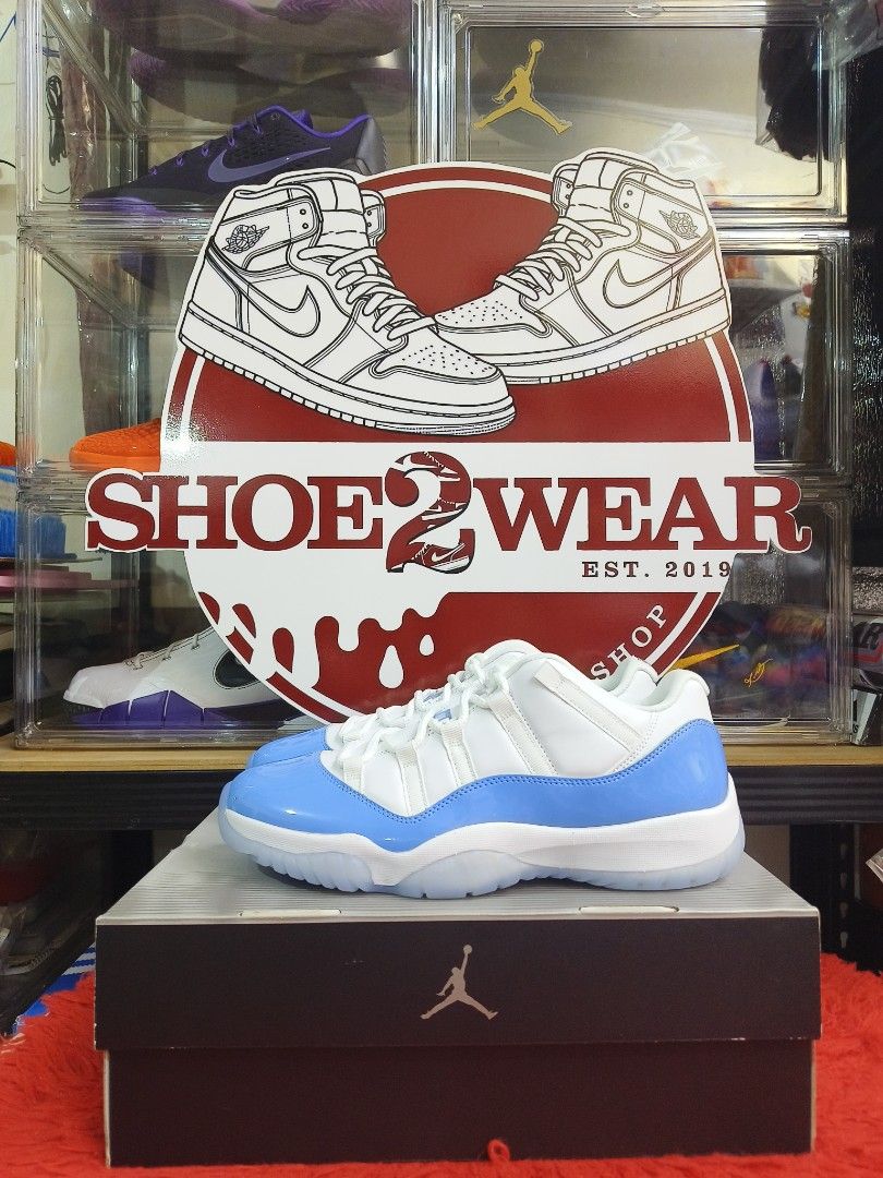 Air Jordan 11 Retro UNC (Category: Sneakers) located in Marikina City. Submitted by shoe2wear01 (Listing ID 1462434715, Image 2). Description: - Classic Air Jordan 11s - Iconic UNC colorway (White & Baby Blue) - Comes with original box .